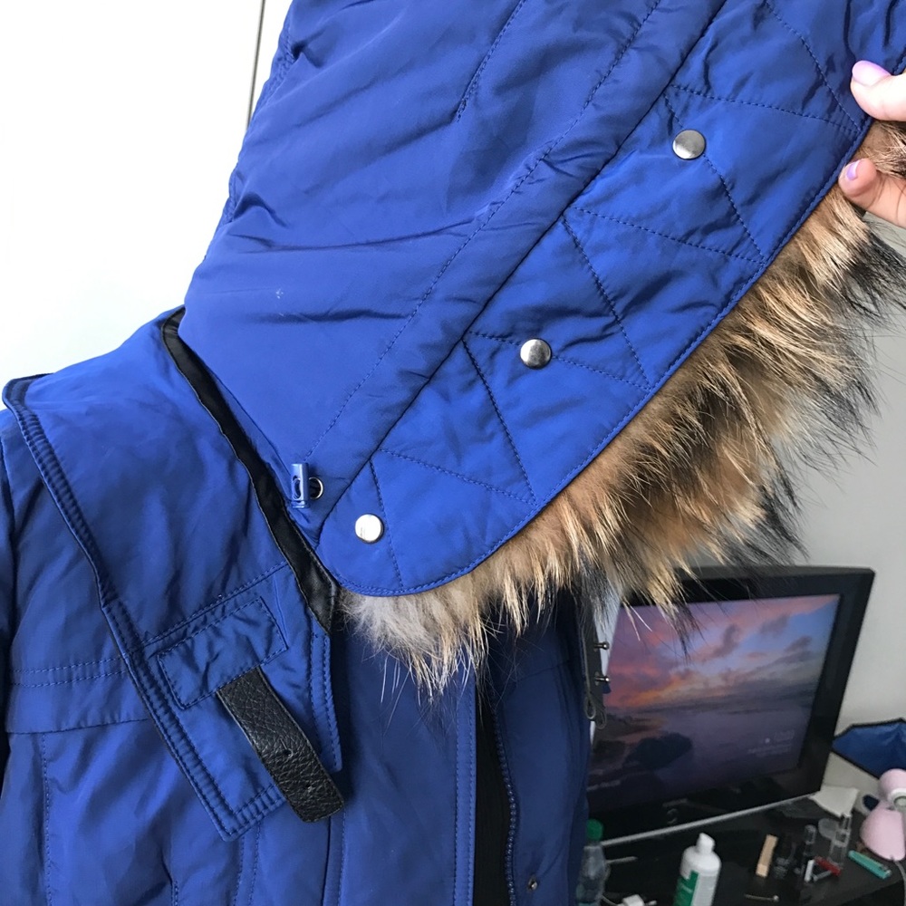 Mind bridge blue down jacket real fur